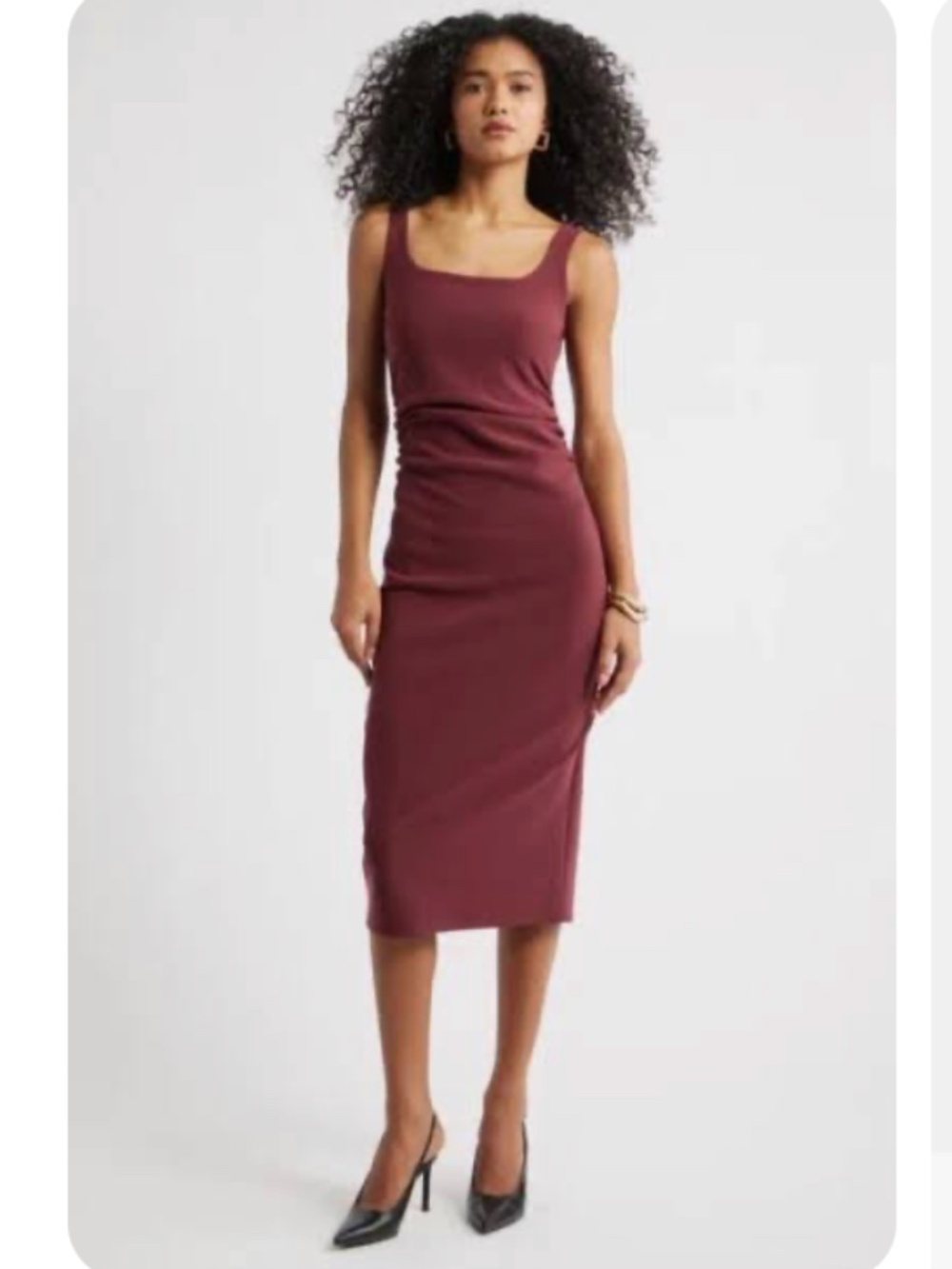 (NWOT) Open Edit Bonded Crepe Midi Dress